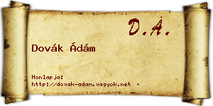 Dovák Ádám névjegykártya